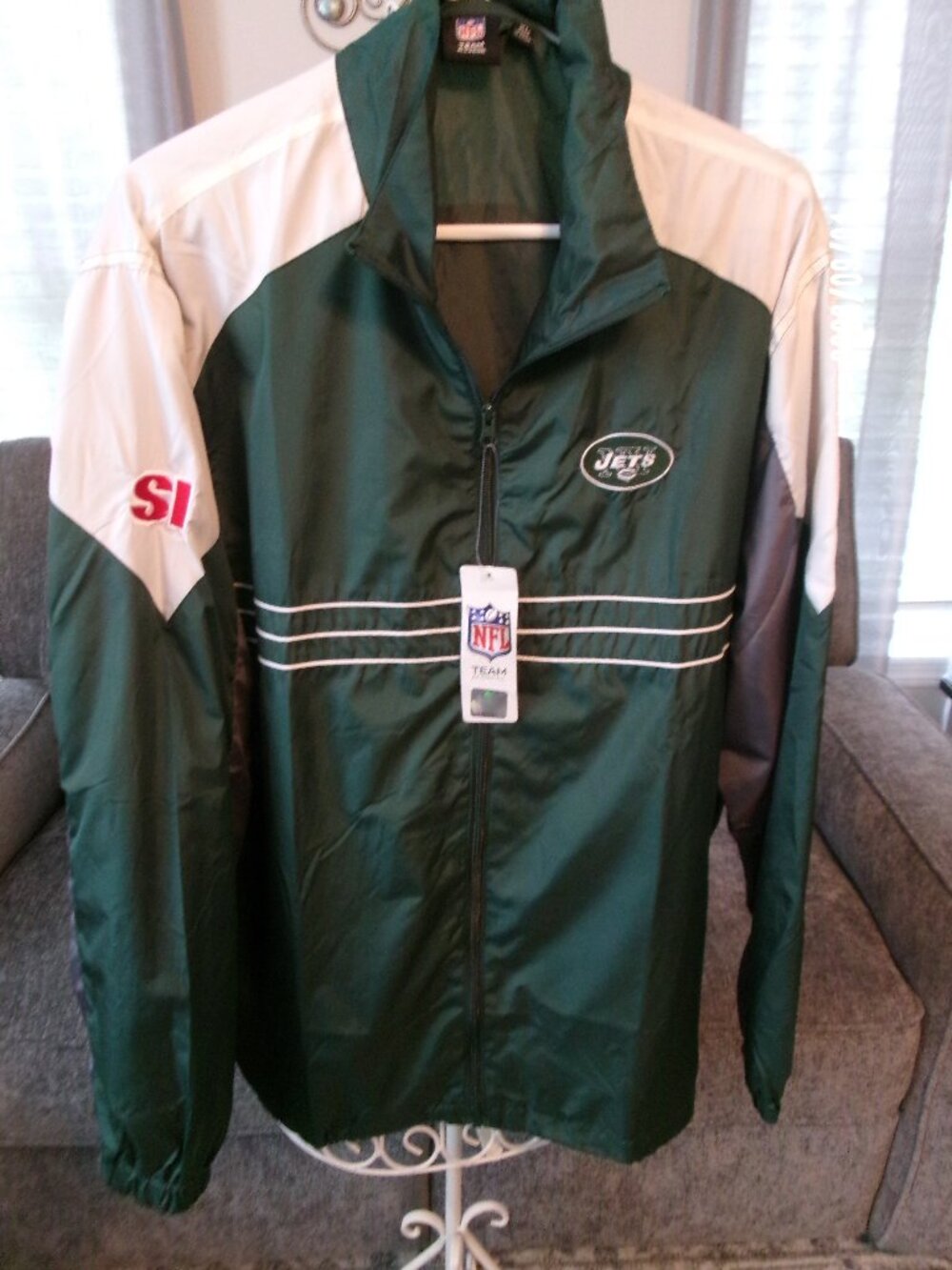 NWT New York Jets Full Zip Jacket NFL Team Apparel Green Men's Size XL Sports IL